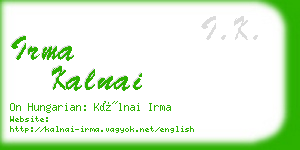 irma kalnai business card